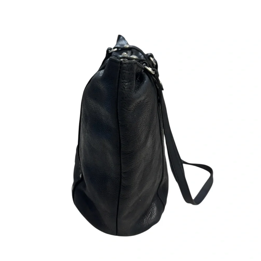 Patricia Nash Benvenuto Black Leather Studded Tote Bag